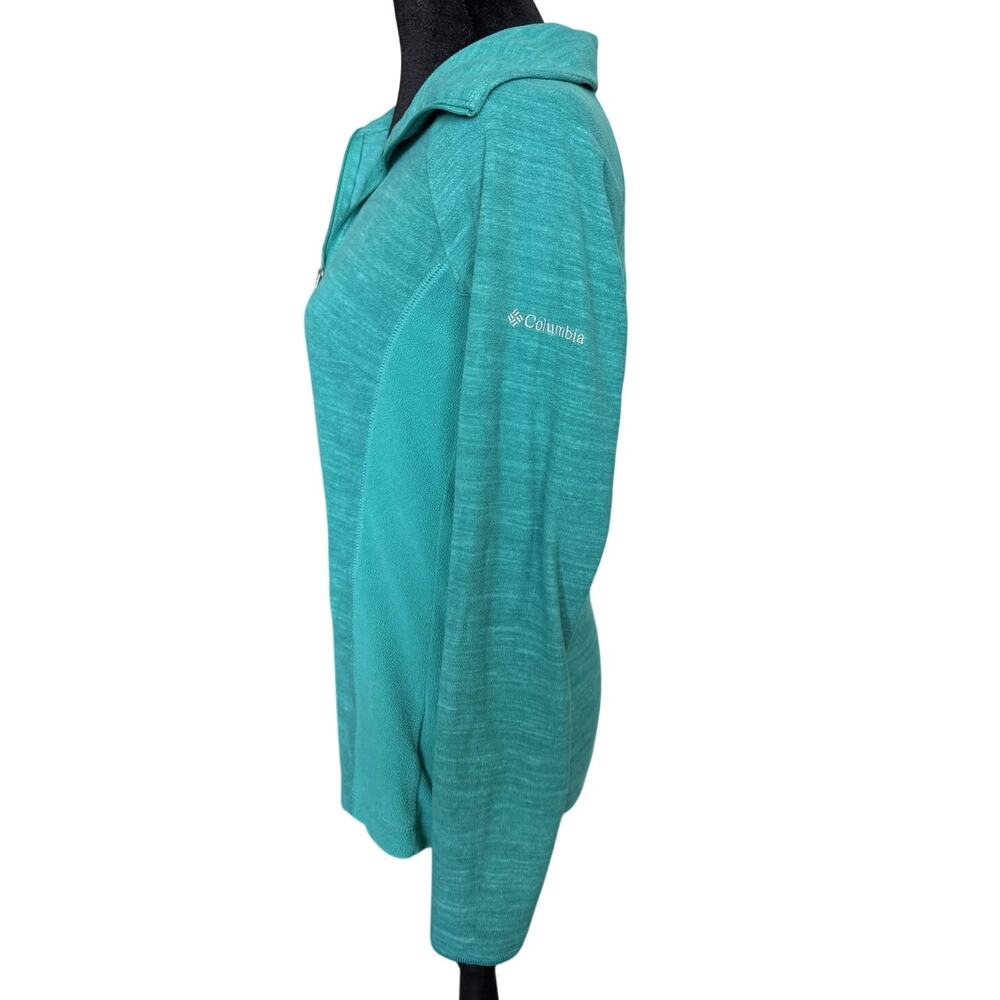 Columbia Quarter 1/4 Zip Fleece Pullover Turquoise Mock Neck Gorpcore Small - Picture 2 of 6